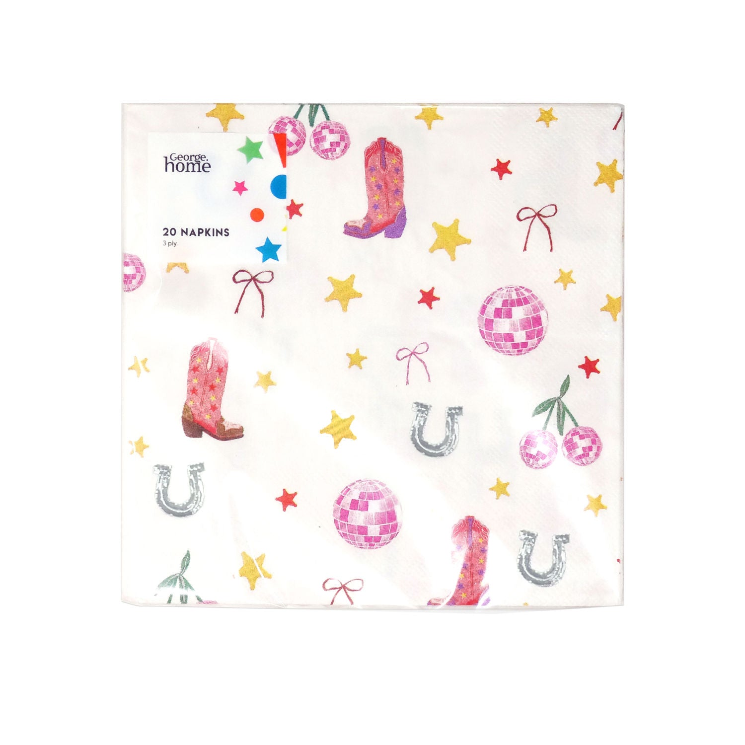 Disco Pink Napkins 20 pack party supply (British brand)