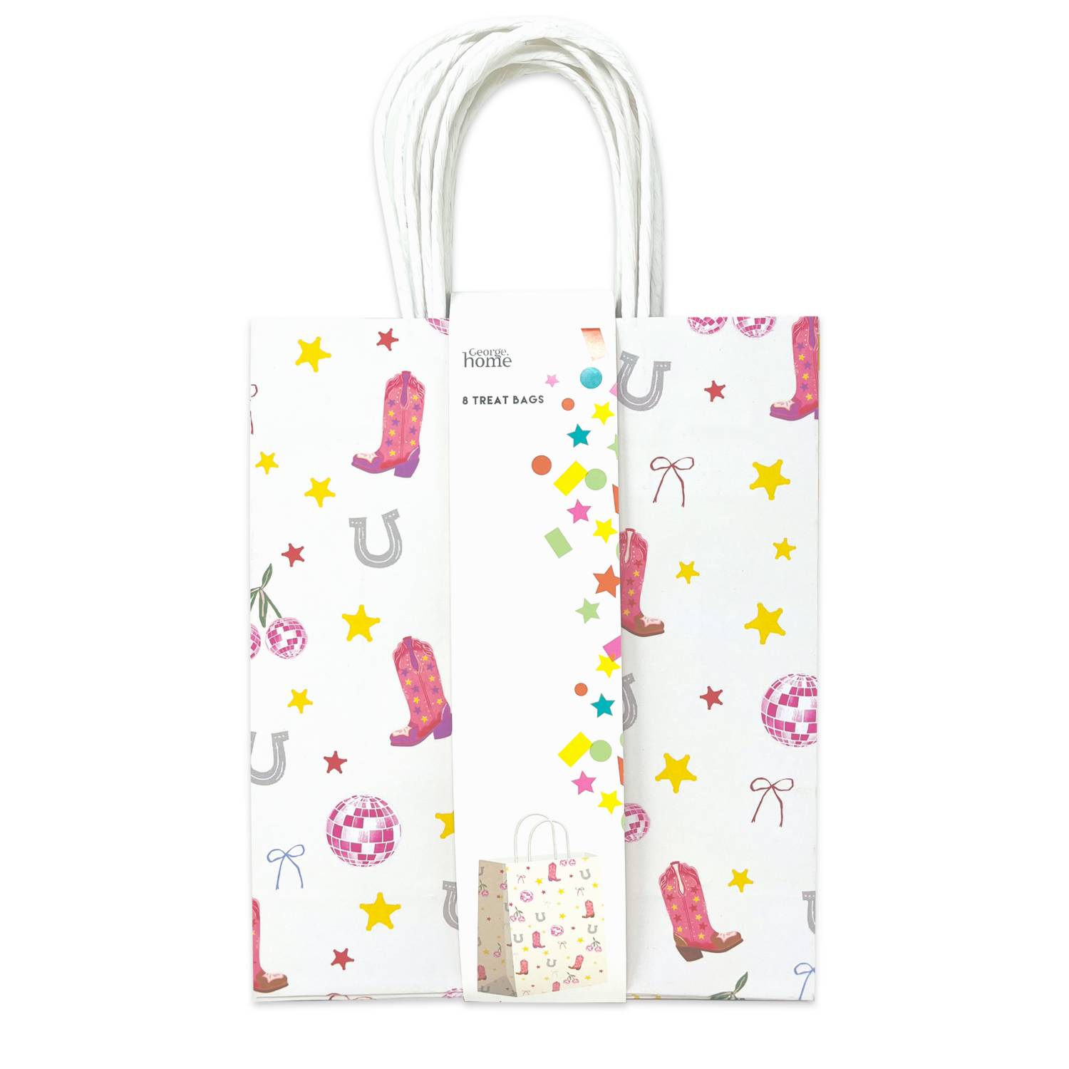 Disco Pink treat bags 8 pack party favours (British brand)