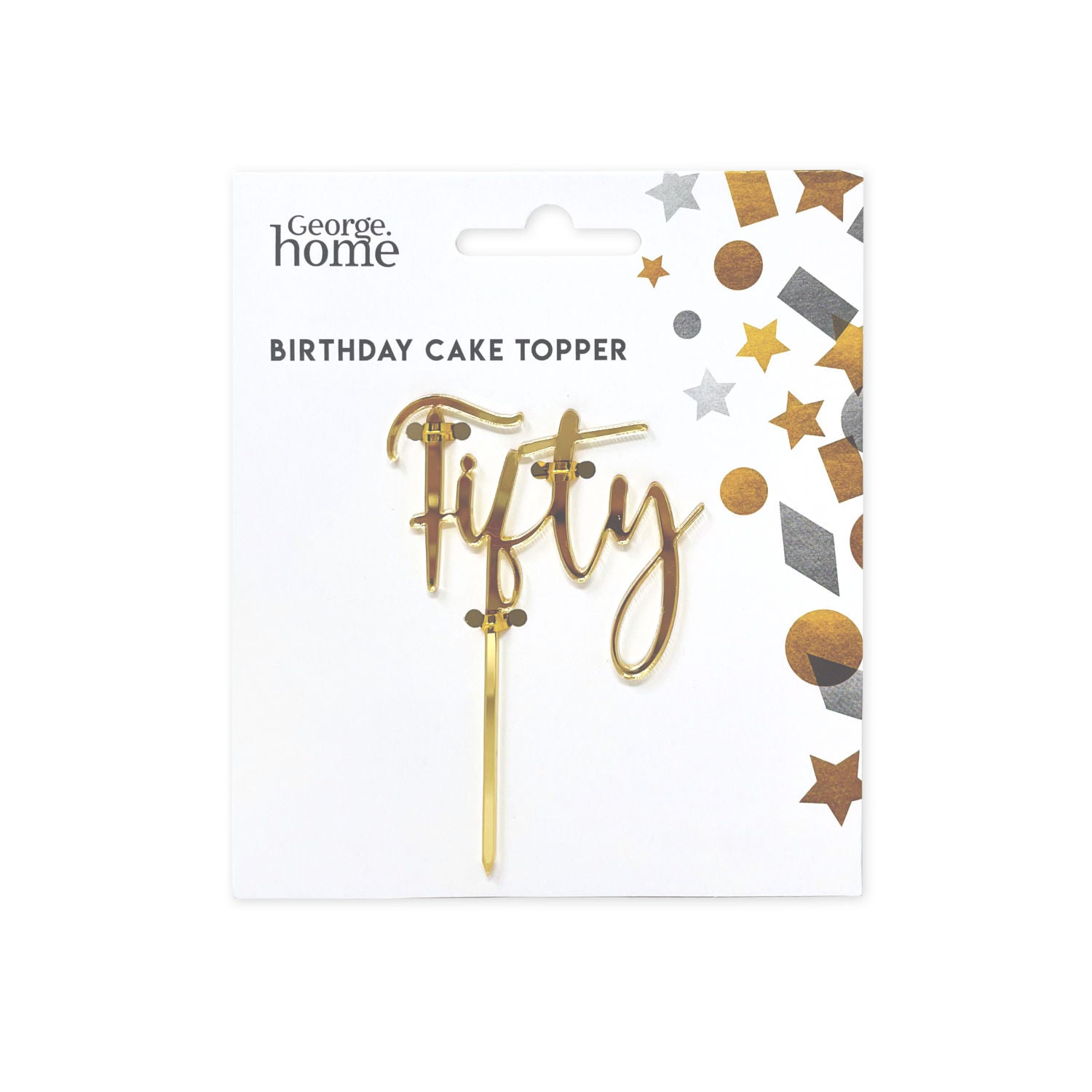 Fifty birthday cake topper, imported from the UK