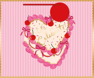 Let's Celebrate extra large gift bag cake and pink stripe, UK version