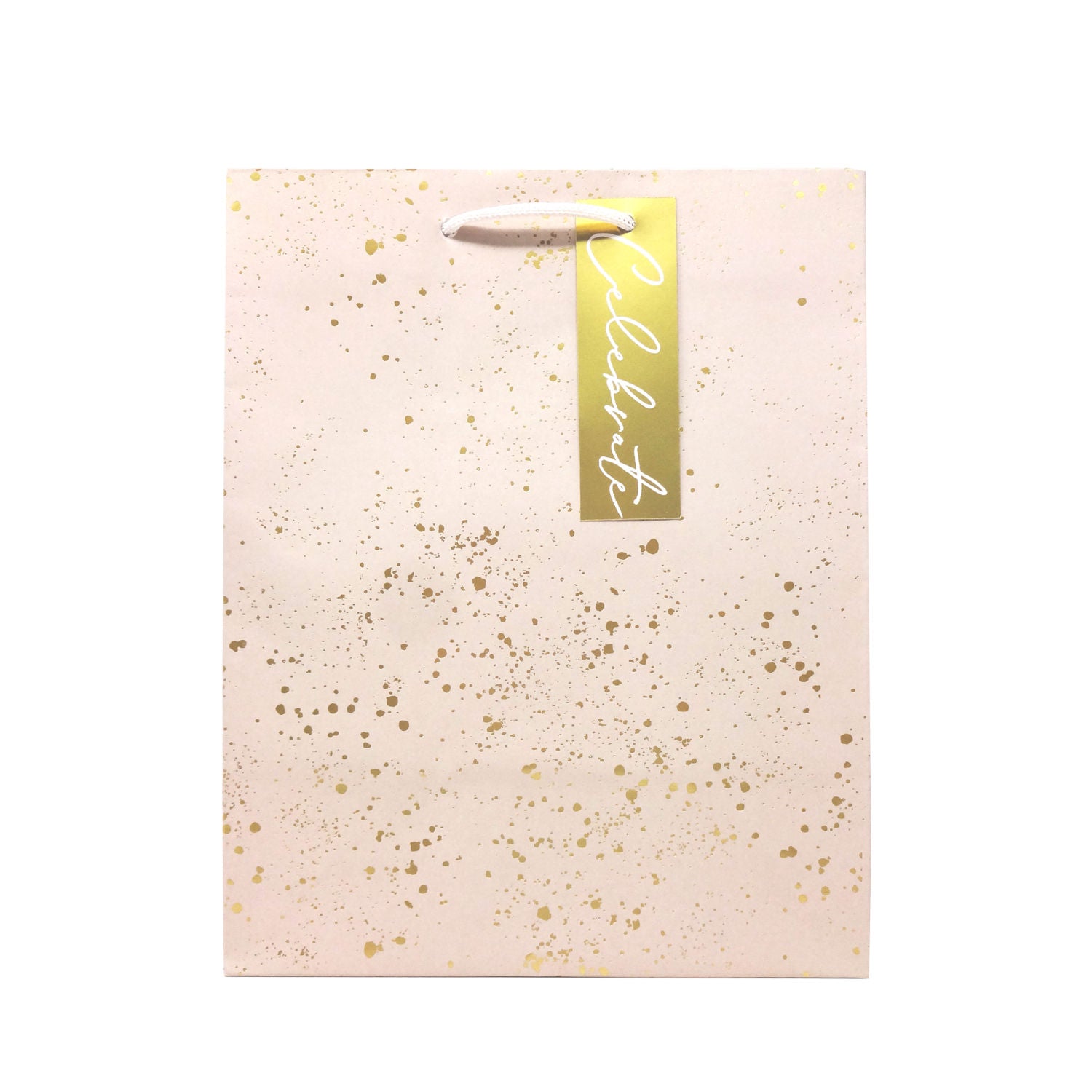 Gold speckle medium paper gift bag 265mm high (British brand)