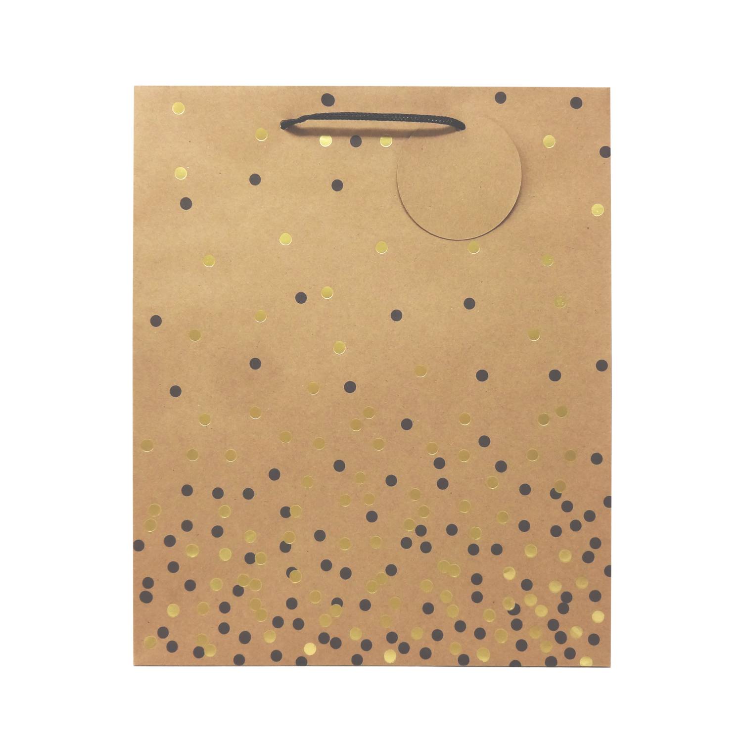 Kraft paper gift bag with metallic spots (British brand)