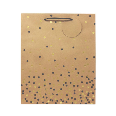 ASDA Kraft & Metallic Spots Large Paper Gift Bag- Buy online at McGrocer