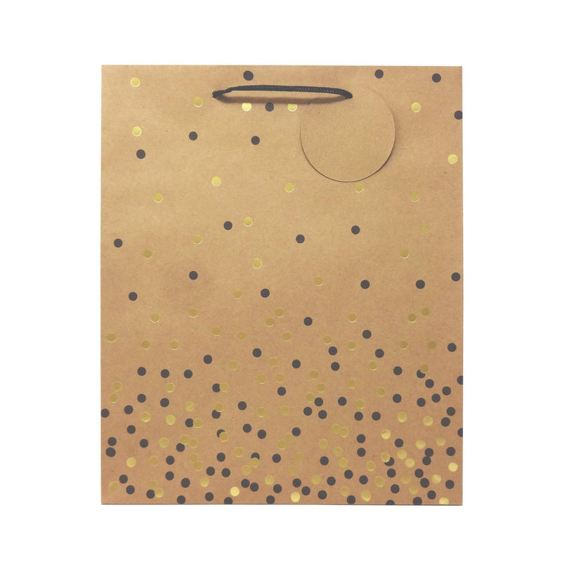 Kraft paper gift bag with metallic spots (British brand)