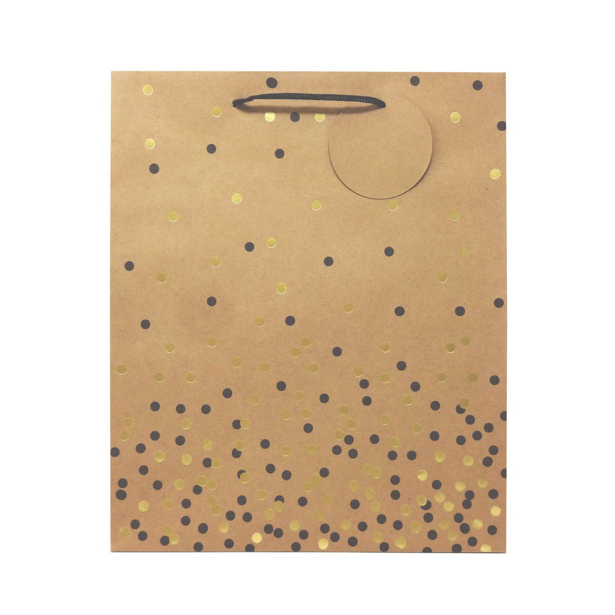 Kraft paper gift bag with metallic spots (British brand)