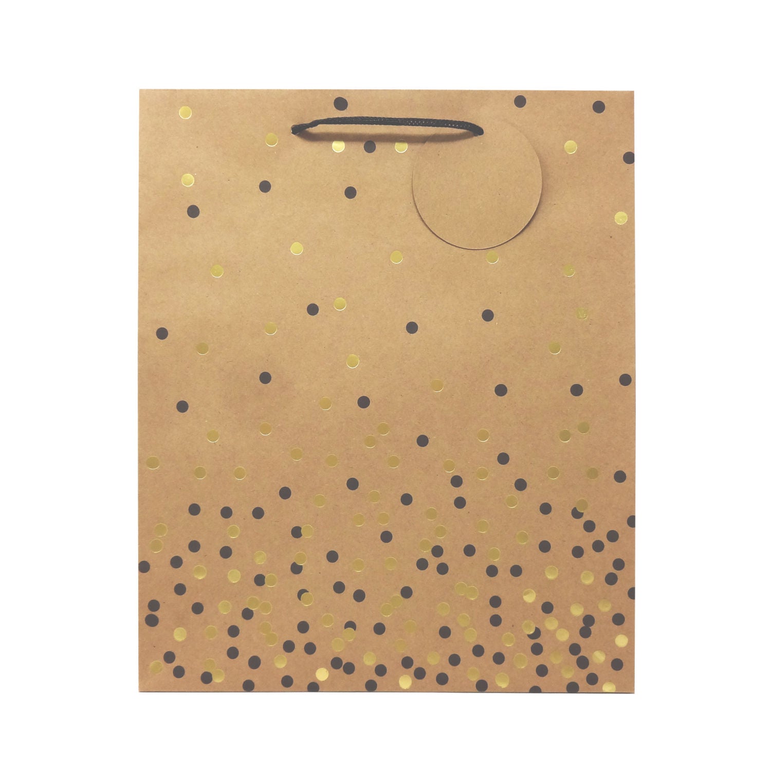 Kraft paper gift bag with metallic spots (British brand)
