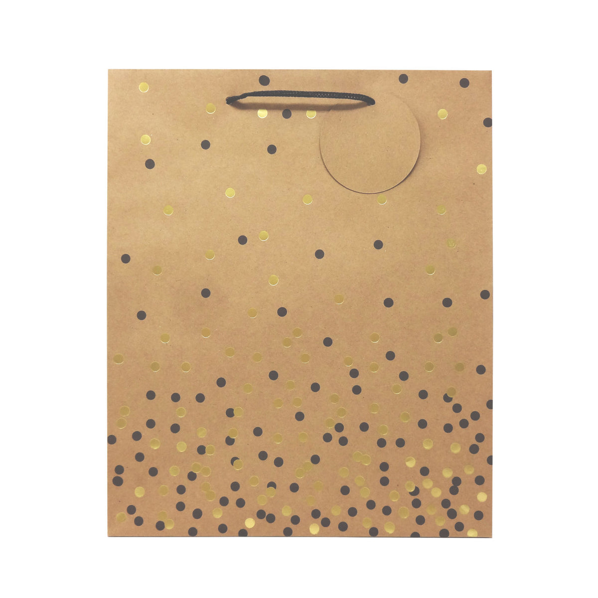 Kraft paper gift bag with metallic spots (British brand)