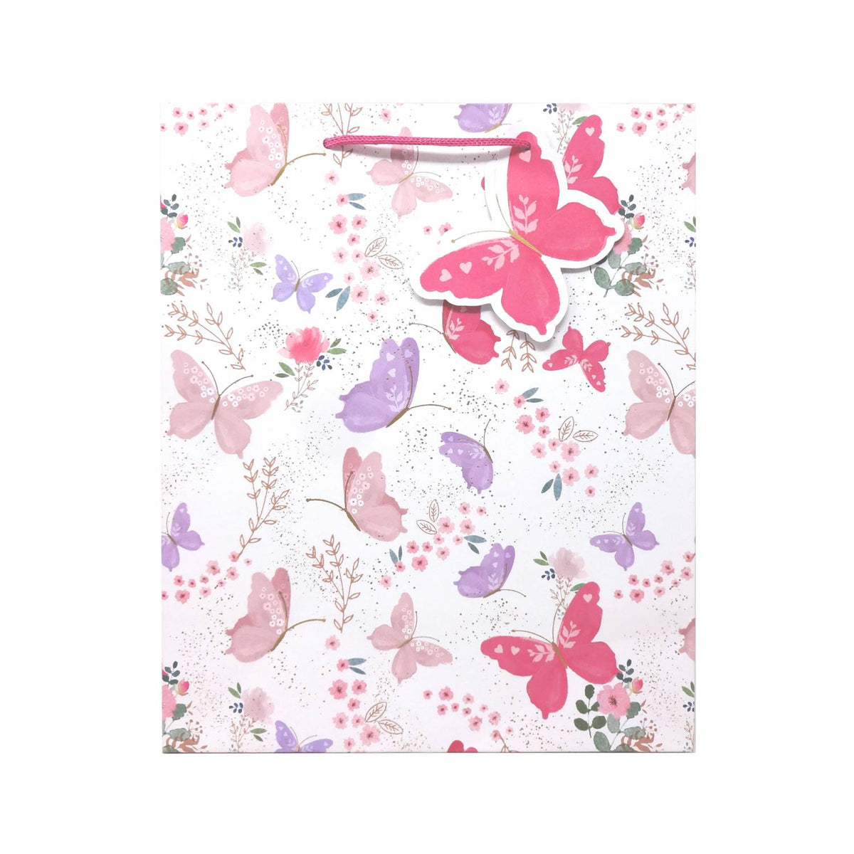 Large butterfly paper gift bag 320x270x130mm (British brand)