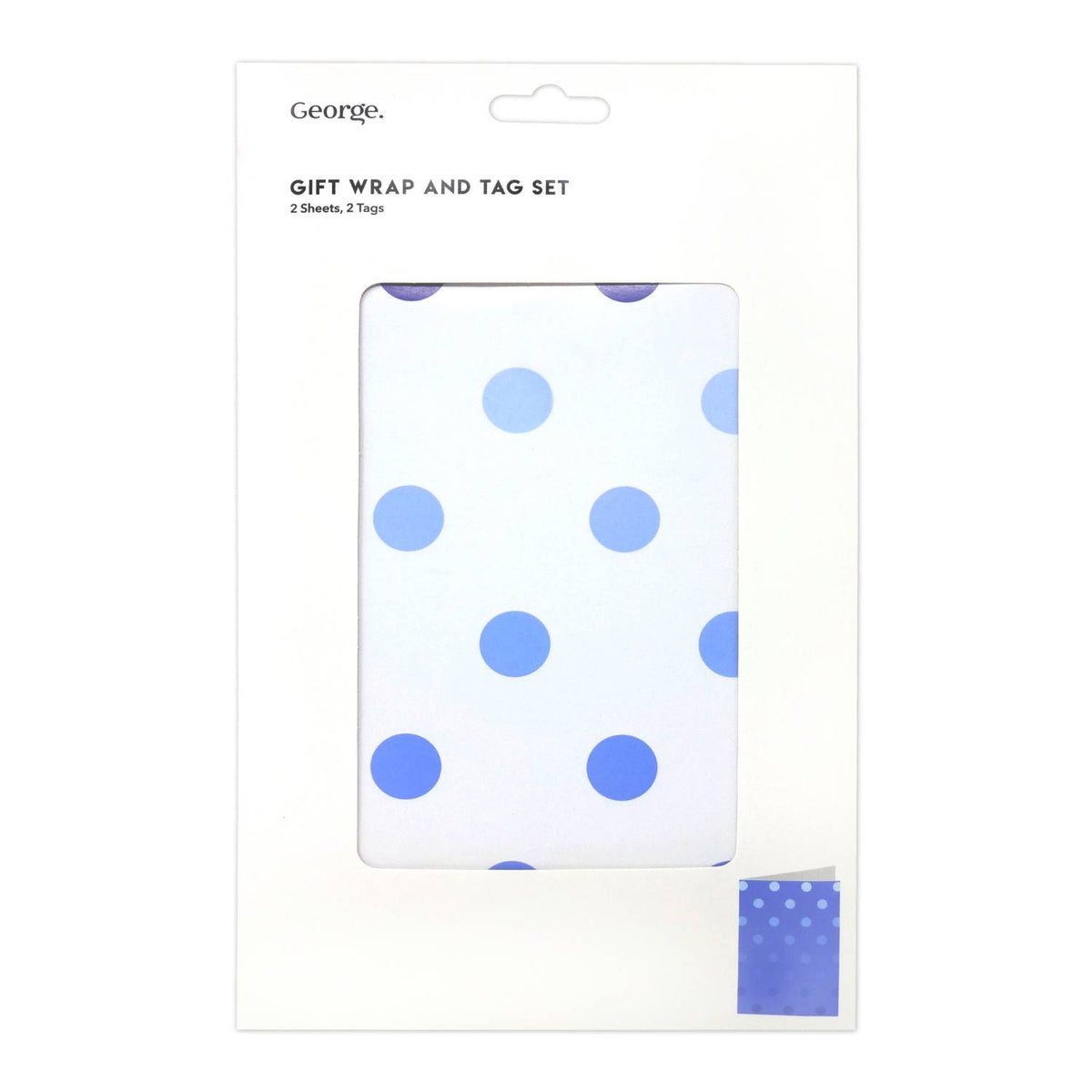 Blue Spot flatwrap 2PK gift wrap sheets, imported from the UK