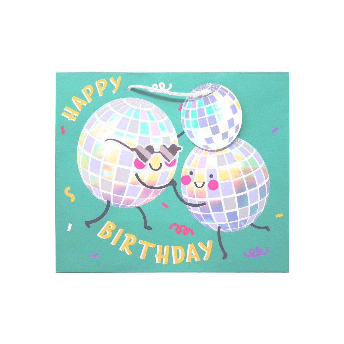 Disco ball large paper gift bag for birthdays (British brand)
