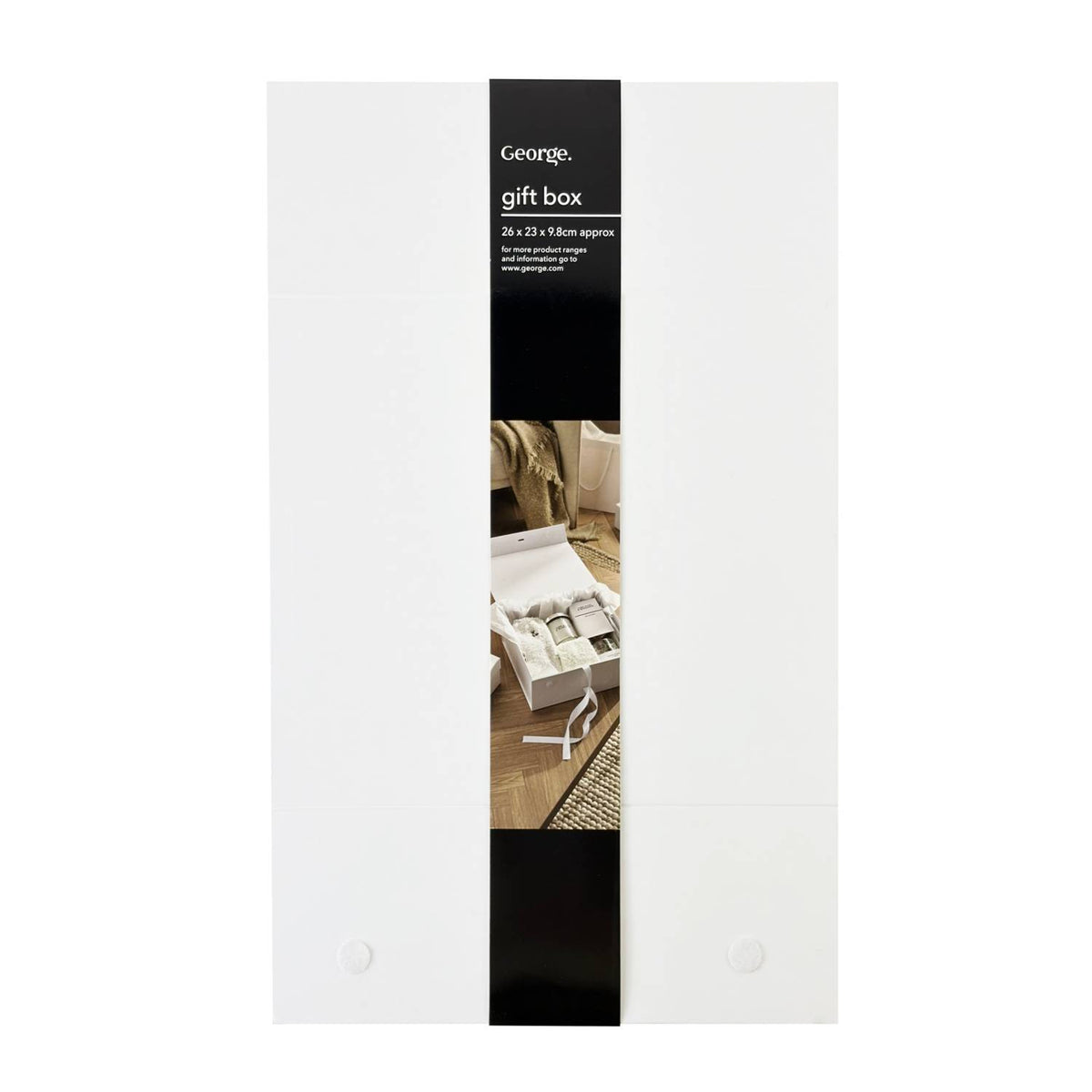 White giftbox with ribbon 26x23cm, UK version