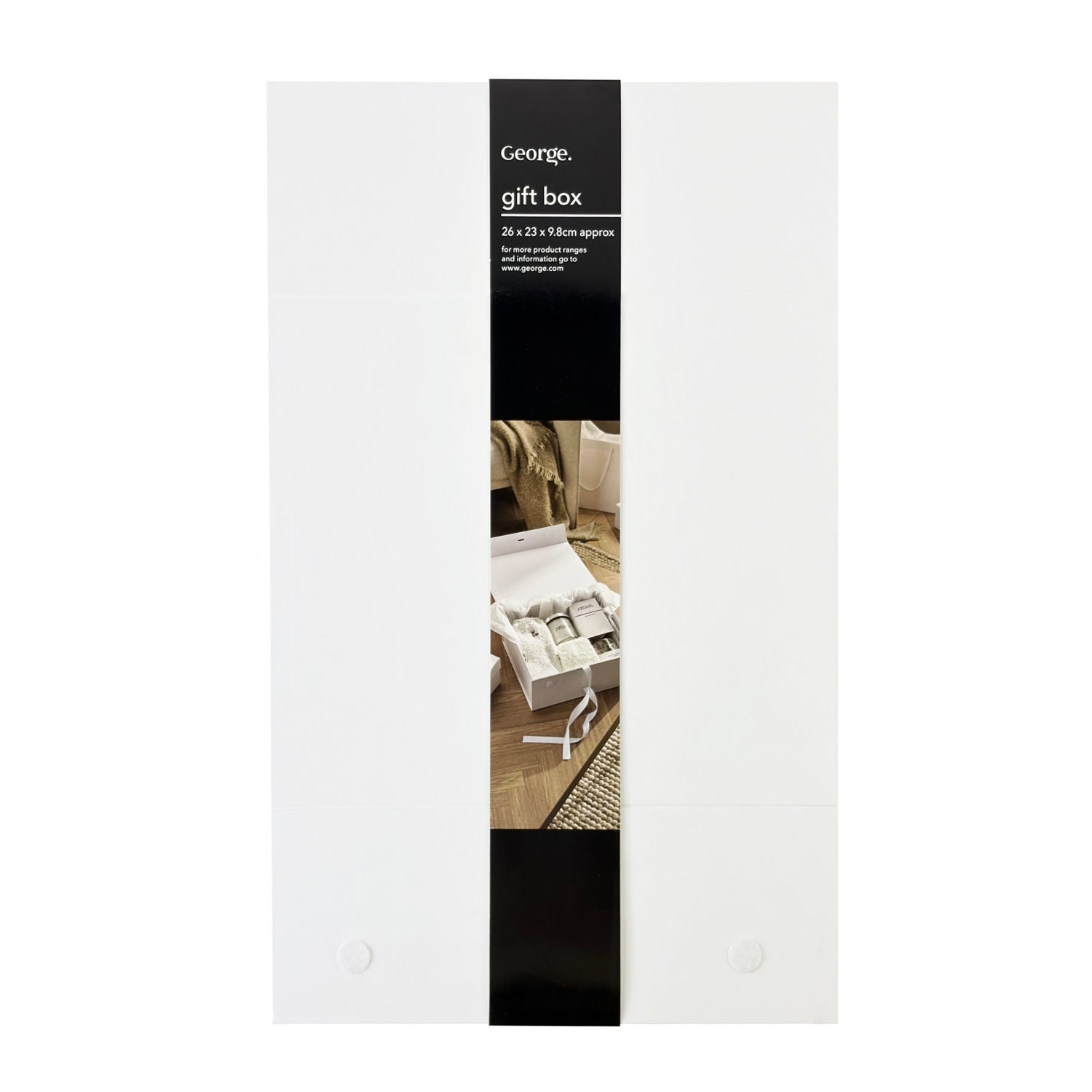 White giftbox with ribbon 26x23cm, UK version