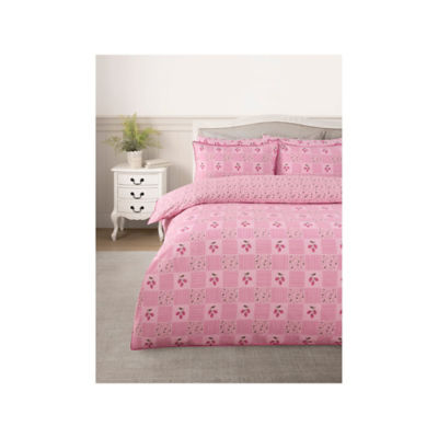 Stacey Solomon pink raspberry duvet set double cotton, imported from the UK