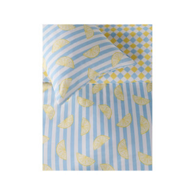 Pink retro floral duvet set single - British product