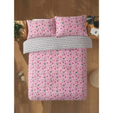 Cherry skulls duvet set single pink polyester - British product