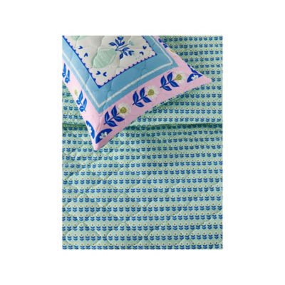 Isle Life printed bedspread set multi-coloured 200x220cm (British brand)