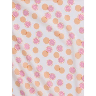 Peach and white summer grapefruit fitted sheet king size (British brand)