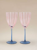 Pink two-tone wine glasses set of 2 (British brand)