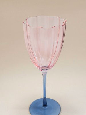 Pink two-tone wine glasses set of 2 (British brand)