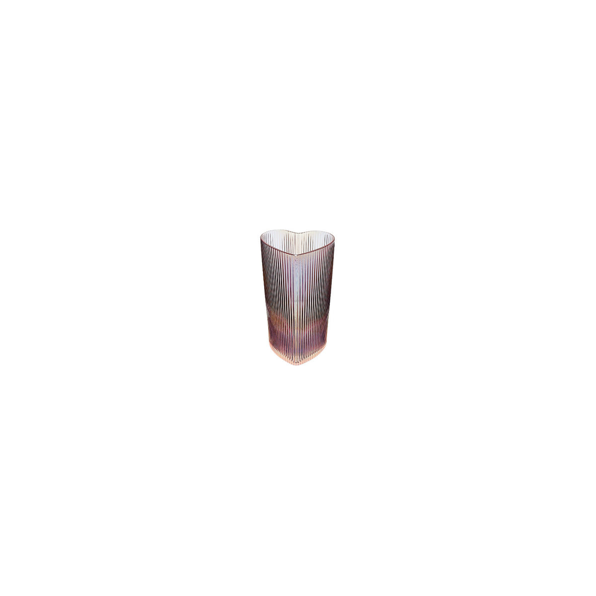 Pink iridescent heart hiball glasses set of 2 (British brand)
