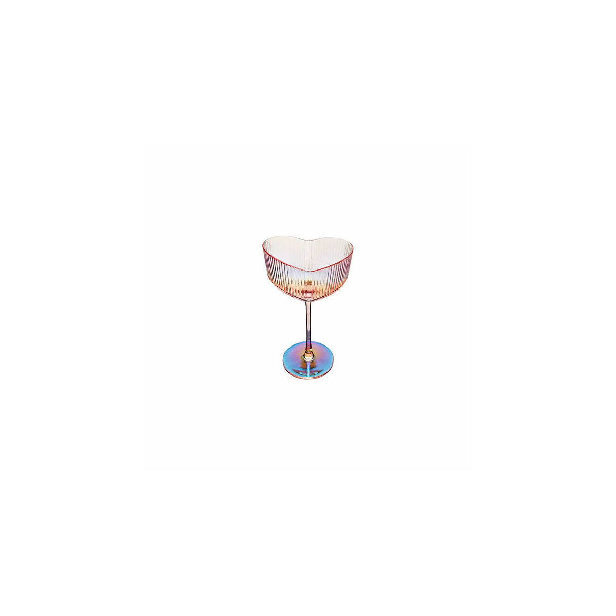 Pink iridescent heart coupe glasses set of two, UK version
