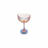 Pink iridescent heart coupe glasses set of two, UK version