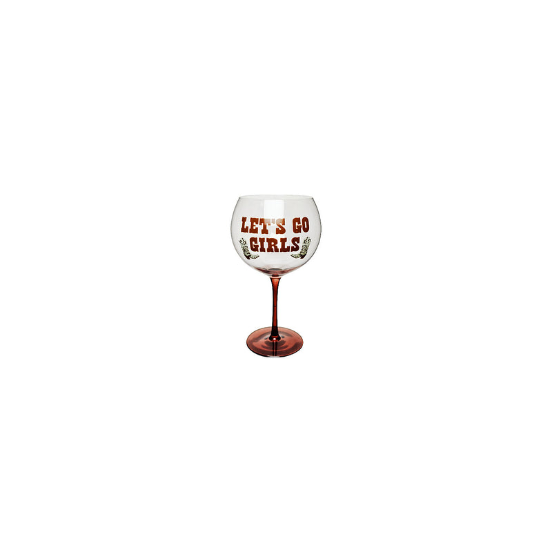 Decal slogan gin glass from a British brand