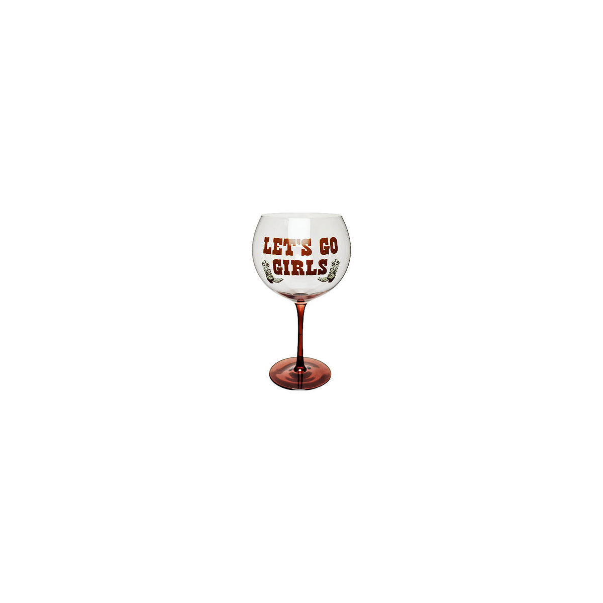 Decal slogan gin glass from a British brand
