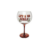 Decal slogan gin glass from a British brand