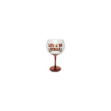 Decal slogan gin glass from a British brand
