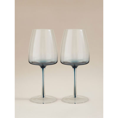 Blue stem wine glasses set of 2, imported from the UK