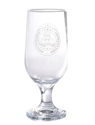 Clear beer glass 18.5cm tall - British product