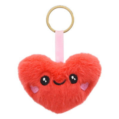 Plush heart bag charm assortment 10x9cm, imported from the UK