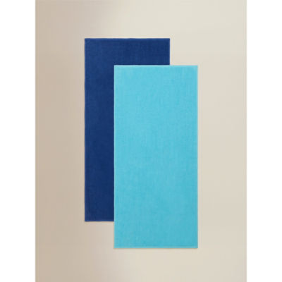Beach towels set navy light blue cotton 68x147cm (British brand)