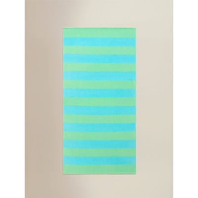 Cotton beach towels striped print set of 2 71x152cm (British brand)