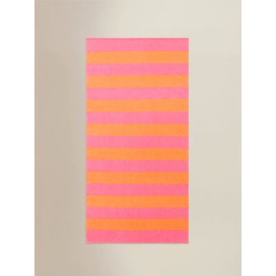 Cotton beach towels striped print set of 2 71x152cm (British brand)