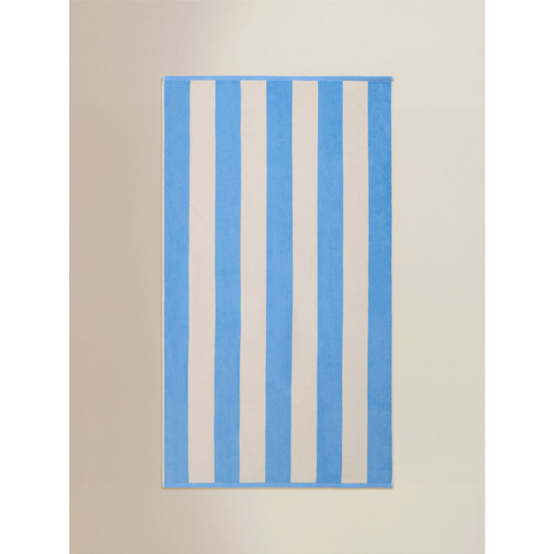 Striped blue cotton beach towel regular 79x152cm, UK version
