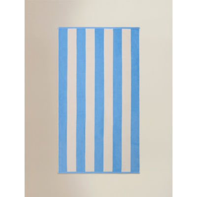 Striped blue cotton beach towel regular 79x152cm, UK version