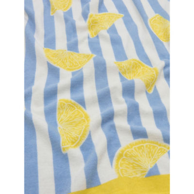 Lemon stripe cotton beach towel 71x152 cm, UK version