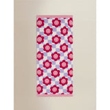 Lightweight cotton beach towel floral checkerboard 71x152 cm, UK version