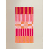 Beach towel pink white broken stripe 79x152 cm imported from the UK