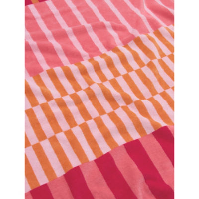 Beach towel pink white broken stripe 79x152 cm imported from the UK