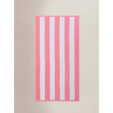 Striped pink beach towel large 90x160cm - British product