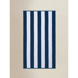 Striped navy cotton beach towel XL (British brand)