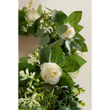 Topiary white rose artificial garland 180cm, UK version