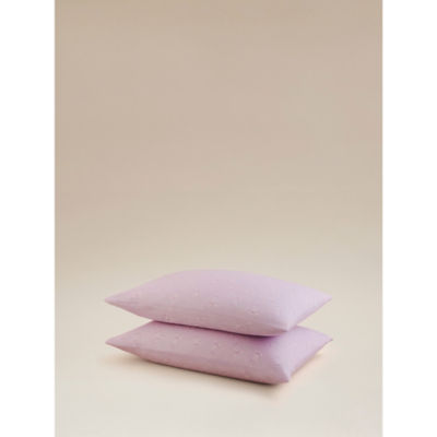 Pink white trailing tied bows pillowcase pair 74x48cm - British product