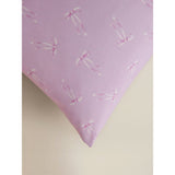 Pink white trailing tied bows pillowcase pair 74x48cm - British product