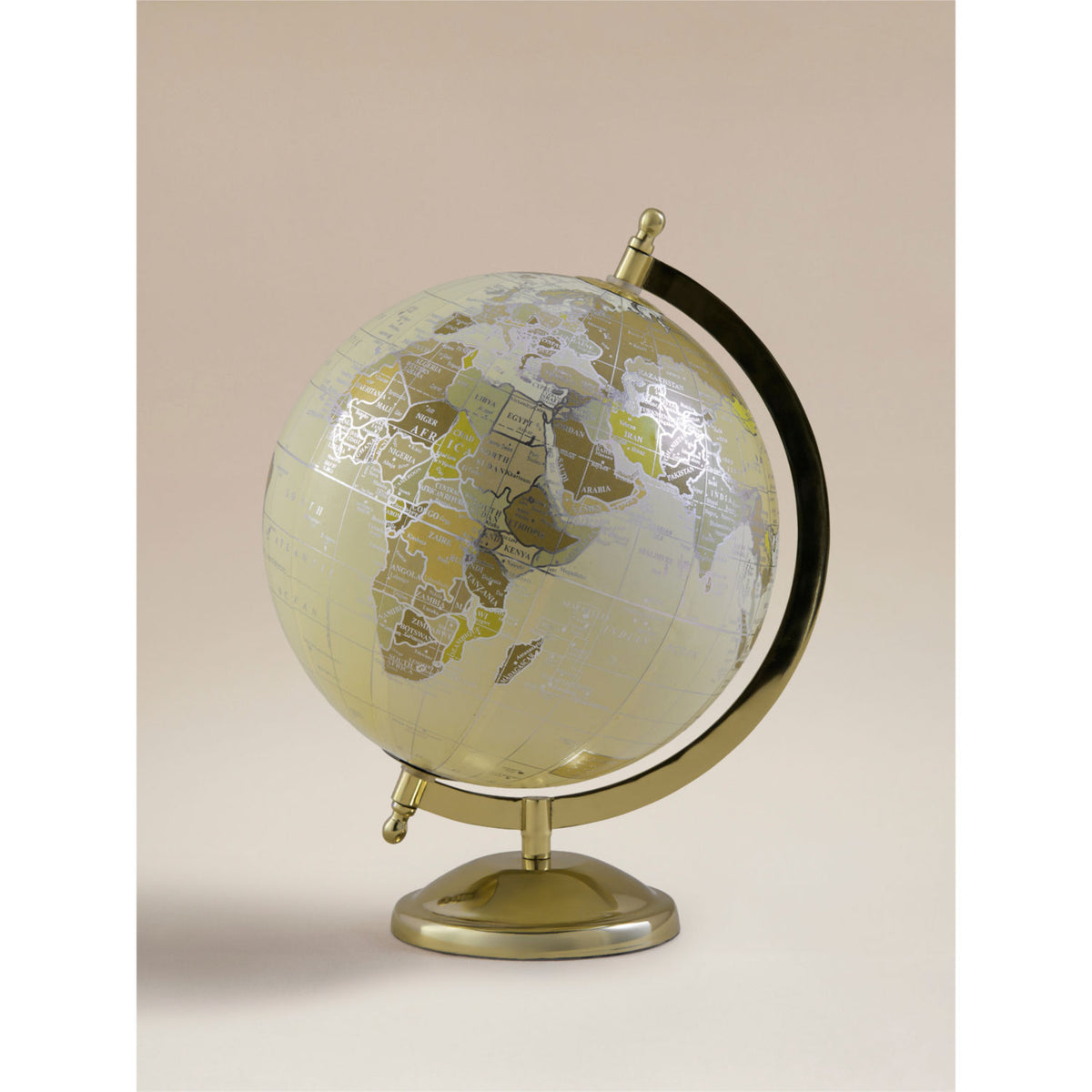 Cream gold-tone metal decorative globe (British brand)
