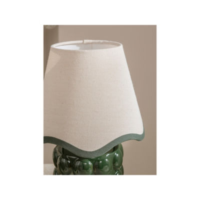 Green Bobble ceramic battery lamp 17cm, imported from the UK