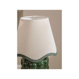 Green Bobble ceramic battery lamp 17cm, imported from the UK